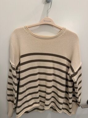 Madewell Cream Striped Women's Sweater - Relaxed Fit